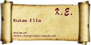 Kutas Ella névjegykártya